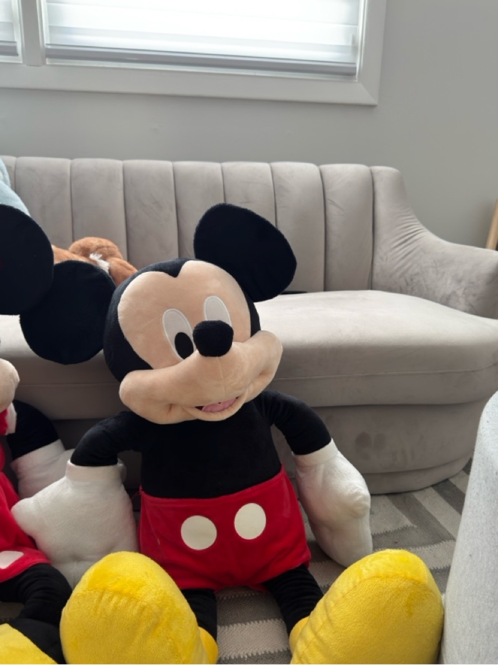 Classic Black and Red Plush Mouse Toy - Large Kids Stuffed Animal